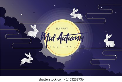 Mid Autumn Festival design. can use for, landing page, template, ui, web, mobile app, poster, banner, flyer, background