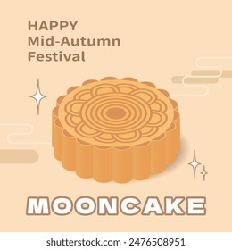 Mid Autumn Festival Mooncake flat vector illustration 