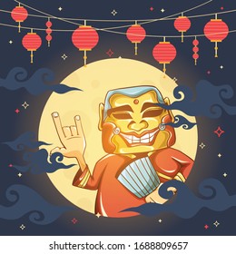 Mid Autumn Festival, moon-cake festival greetings template vector