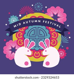 Mid Autumn Festival Rabbit Ornamental Illustration