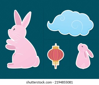 mid autumn festival, set vector design