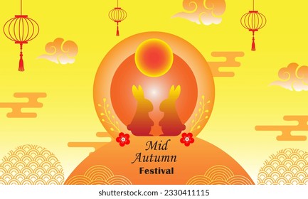 Mid Autumn Festival vector illustration.suitable for poster or banner