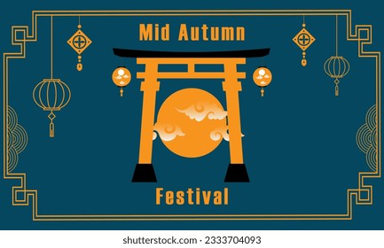 Mid Autumn Festival vector illustration.suitable for poster or banner