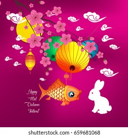 Mid Autumn Lantern Festival background. Chinese new year
