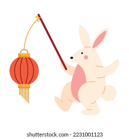 mid autumn rabbit with lamp