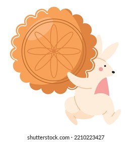 mid autumn rabbit with mooncake