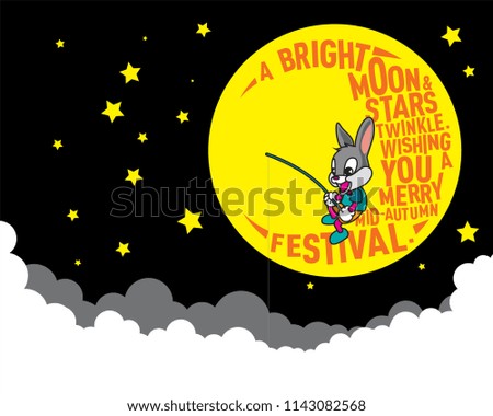 Mid Autumn Rabbit on the moon fishing