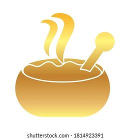 icono de sopa mediados de otoño sobre fondo blanco, estilo gradiente, ilustración vectorial