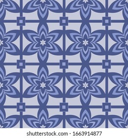 Mid centuray modern floral vector seamless repeat pattern