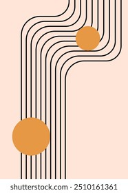 Mid century abstract contemporary aesthetic design, modern minimalist art design. for art print, wall decor, book, covers, posters, flyers, magazines. ready to print