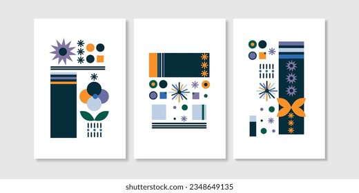 Mid century aesthetic wall art collection. Artistic geometry modern wall print, wall decoration, wall decor, art deco and poster.