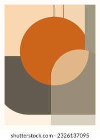 A mid century art print, abstract wall art using a tetradic color palette,  Adobe Illustrator, hand-drawn, digital painting, retro aesthetic, minimalism, postcard or brochure cover design