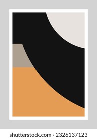 A mid century art print, abstract wall art using a tetradic color palette,  Adobe Illustrator, hand-drawn, digital painting, retro aesthetic, minimalism, postcard or brochure cover design