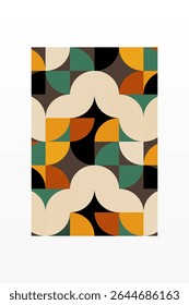 Mid century boho wall art decor poster. Bohemian bauhaus wall art decor