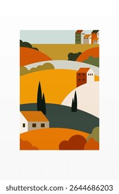 Mid century boho wall art decor poster. Bohemian bauhaus wall art decor