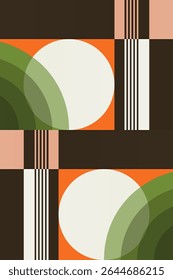 Mid century boho wall art decor poster. Bohemian bauhaus wall art decor