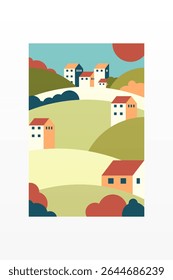Mid century boho wall art decor poster. Bohemian bauhaus wall art decor