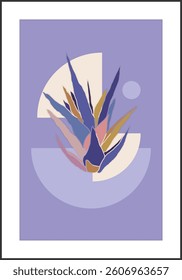Mid century contemporary collage minimalist wall art poster
