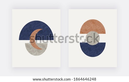 Mid century design with abstract shapes. Modern home wall art. 