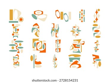Mid Century Element Icon Set 