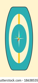 Mid century furniture clock retro vector illustration