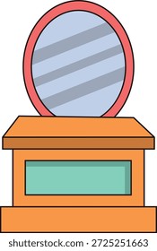 Elemento de mobília do século médio. Decoração interior. Ilustração de desenho animado de vetor