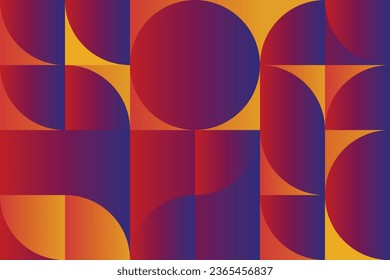 Mid Century Geometric Abstract Pattern With Simple Shapes And Beautiful Color Palette Background