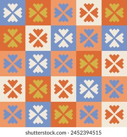 Mid century geometric seamless pattern design vector