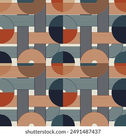 Mid Century Geometric Seamless Pattern Design