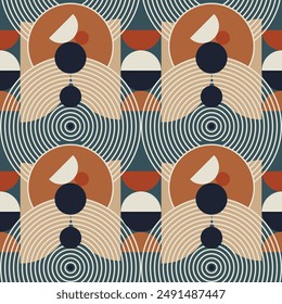 Mid Century Geometric Seamless Pattern Design