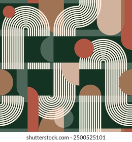 Mid Century Geometric Seamless Pattern Design