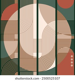 Mid Century Geometric Seamless Pattern Design