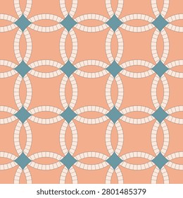 Mid Century Geometric Seamless Pattern in Pastel Colors