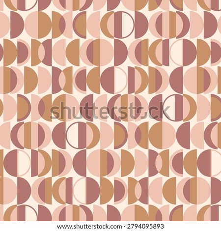 Mid Century Geometric Seamless Pattern in Neutral Tones