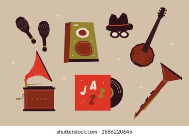 Mid Century Jazz Music Illustration 2