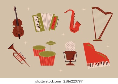 Mid Century Jazz Music Illustration