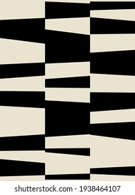 Mid century minimalist art. Simple geometric shapes in black on beige background. Inspired by retro Bauhaus style modern abstract geometric artwork.