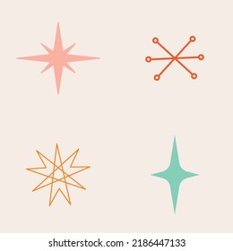 Mid Century Modern 50s Starburst Stars