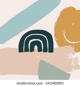 Mid Century Modern Abstract Art. Scandinavian Style Print. Nordic Design For Interior And Other. Vector EPS Clip Art