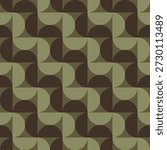 mid century, modern abstract half circles striped seamless pattern and background vector illustration