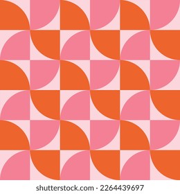 A mediados del siglo XIX, el diseño abstracto moderno se caracteriza por un patrón impecable en rosa y naranja. Para decoración casera, papel pintado y textiles