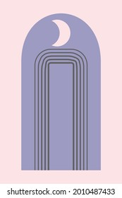 Mid century modern art. Aesthetic wall decor, t shirt print, simple invitation or flyer design. Flat vector illustration