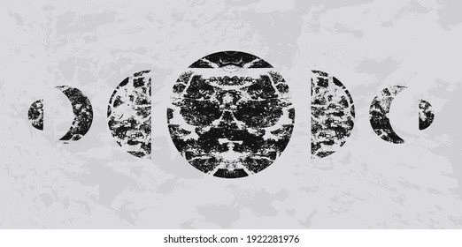 Mid century modern art background. Abstract geometric textured shapes artwork. Minimal pattern.