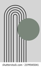 Mid Century Modern Art Print, Abstract Geometric Prints, Minimalist Line Wall Art Decor, Digital Dorm Printable