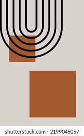 Mid Century Modern Art Print, Abstract Geometric Prints, Minimalist Line Wall Art Decor, Digital Dorm Printable
