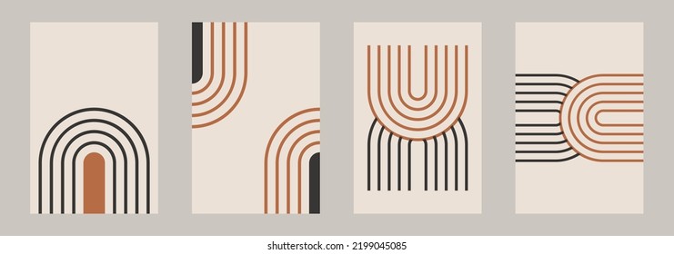 Mid Century Modern Art Print, Abstract Geometric Prints, Minimalist Line Wall Art Decor, Digital Dorm Printable