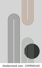 Mid Century Modern Art Print, Abstract Geometric Prints, Minimalist Line Wall Art Decor, Digital Dorm Printable