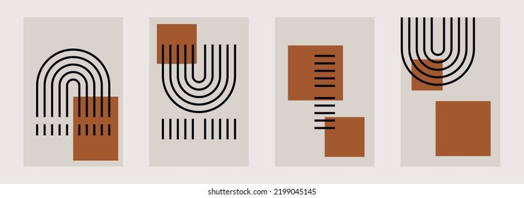 Mid Century Modern Art Print, Abstract Geometric Prints, Minimalist Line Wall Art Decor, Digital Dorm Printable