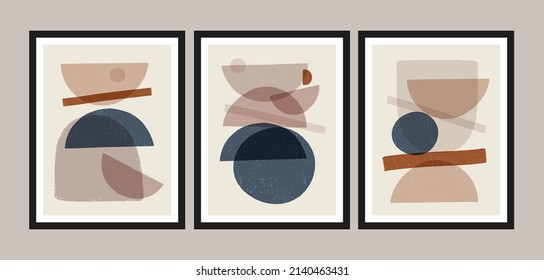 Mid century modern art print,set of 3. Gallery wall printable art. Boho style interior decor.