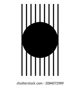 Mid Century Modern Black And White Geometric Element. Black And White Modern Poster. Abstract Wall Art. Digital Art Of Interior Decoration For Print